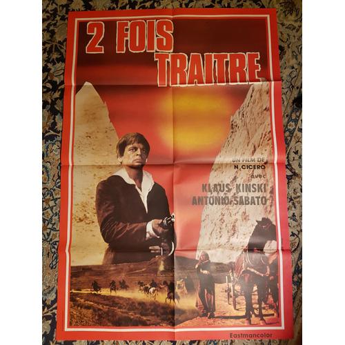 Affiche Cinéma 1969 Deux Fois Traitre 80x120 Nando Cicero Klaus Kinski