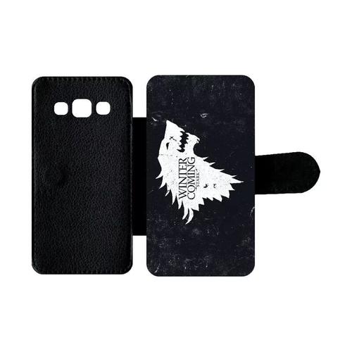 Etui À Rabat Pour Galaxy A3 (2015) - Maison Stark Winter Is Coming Alt - Simili-Cuir - Noir