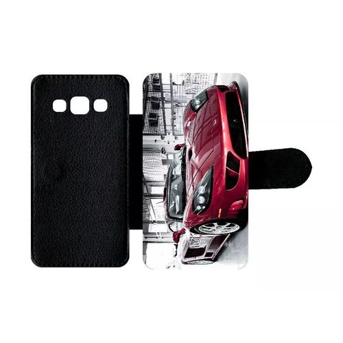 Etui À Rabat Pour Galaxy A3 (2015) - Voiture De Sport - Simili-Cuir - Noir