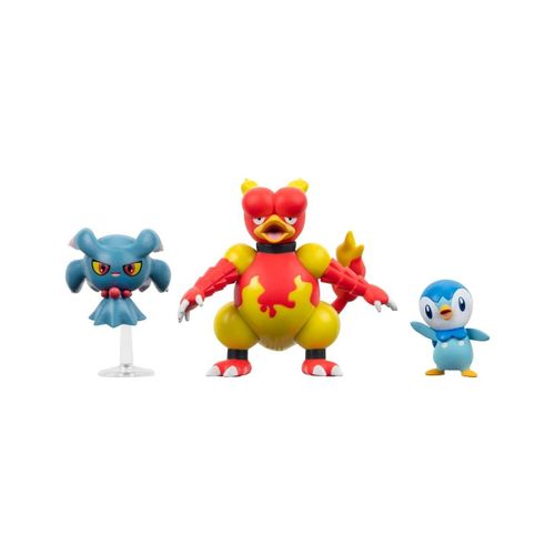 Pokémon - Pack 3 Figurines Battle Figure Set Tiplouf, Feuforêve, Magmar 5 Cm
