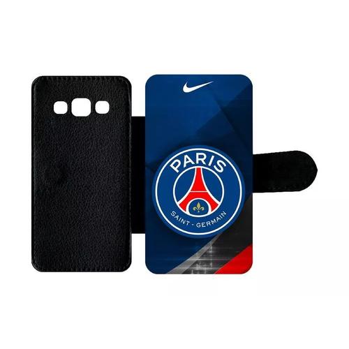 Etui À Rabat Pour Galaxy A3 (2015) - Psg Paris Saint Germain Metalise - Simili-Cuir - Noir