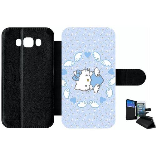 Etui À Rabat Pour Galaxy J7 (2016) - Hello Kitty Sweet Dream - Simili-Cuir - Noir