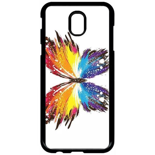 Coque Pour Galaxy J5 (2017) - Papillon Multicolor - Noir