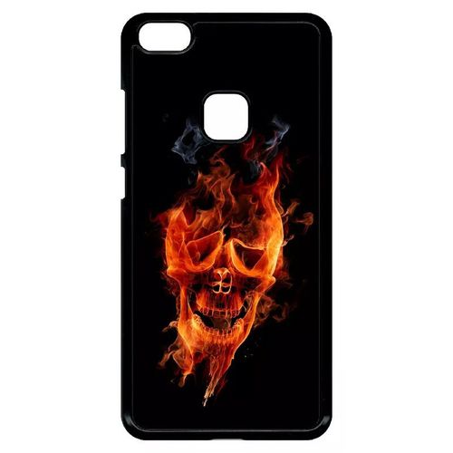 Coque Pour Huawei Ascend P10 Lite - Crane En Feu Fire Skull - Noir