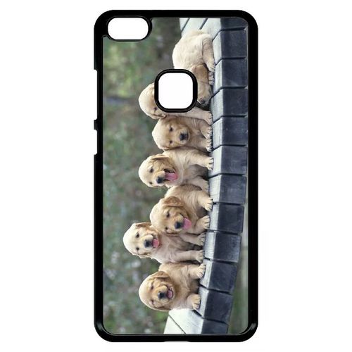 Coque Pour Huawei Ascend P10 Lite - Chiots Golden Retriever - Noir