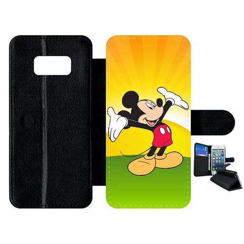 Etui À Rabat Pour Galaxy S8 - Disney Mickey - Simili-Cuir - Noir