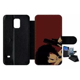 Etui À Rabat Pour Galaxy S5 - Cowboy Bebop Spike Spiegel - Simili-Cuir - Noir