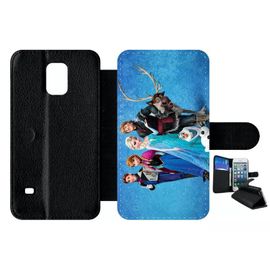 Etui À Rabat Pour Galaxy S5 - Frozen Reine Des Neiges - Simili-Cuir - Noir