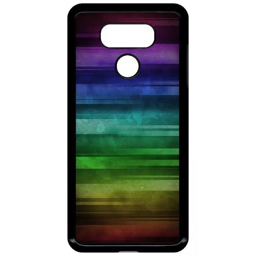 Coque Pour Lg G6 - Drapeau Gay Pride Rainbow Grunge - Noir