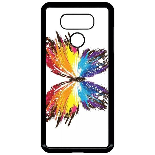 Coque Pour Lg G6 - Papillon Multicolor - Noir