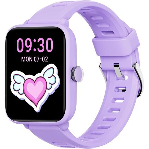 Montre Connectée Enfant, Montre Digitale Tactile Fille Avec Podomètre, Cardiofrequencemètre, Étanche 5 Atm, Moniteur De Sommeil, Réveil, Jeux De Puzzle Pour Âgés 3 À 14 Ans