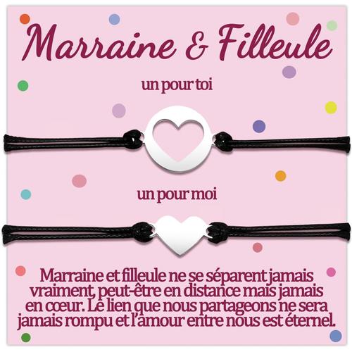 Marraine Filleule Bracelet Cadeau Veux Tu Etre Ma Marraine Demande Cadeaux De Filleule Marraine Bracelets Bapteme Noel Cadeau Anniversaire Fetes Des Mere Bijoux Femme Fille Argent Coeur Original Idee