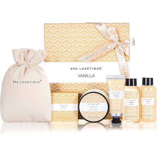 Coffret Soin Femme - 6pcs Coffrets de Bain et de Soins, Coffret Cadeau Vanille, Compris CrèMe pour les Mains, Gel Douche, Bain Moussant Cadeau Anniversaire Femme Cadeau Fete des Meres