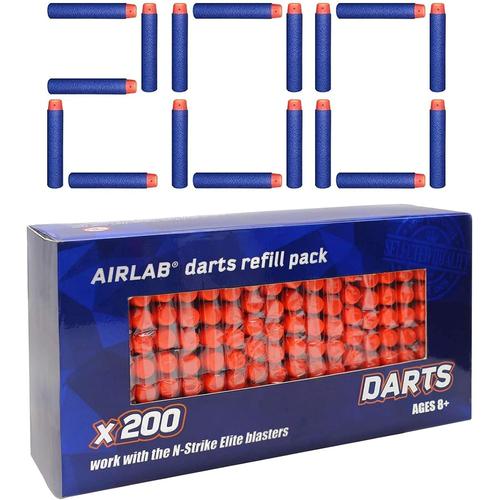 200pcs Fléchettes Pour Pistolets Nerf Fortnite, 7,2cm Balles Pour N-Strike Elite, Flèches Munition Accessoires De Bullet Recharge, Cadeau Anniversaire Pâques Halloween Noël Garçon Fille, Bleu