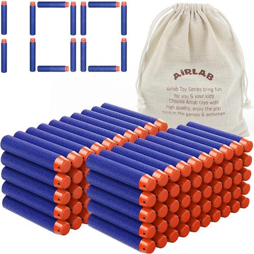 100pcs Fléchettes Pour Pistolets Nerf Fortnite, 7,2cm Balles Pour N-Strike Elite, Flèche Munition Accessoire Bullet Recharge Avec Sac Rangement, Cadeau Anniversaire Pâques Halloween Noël, Bleu