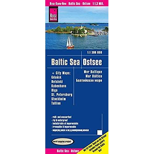 Reise Know-How Landkarte Ostsee  1:1 300 000 Mit Stadtplänen Danzig, Helsinki, Kopenhagen, Riga, St. Petersburg, Stockholm, Tallinn