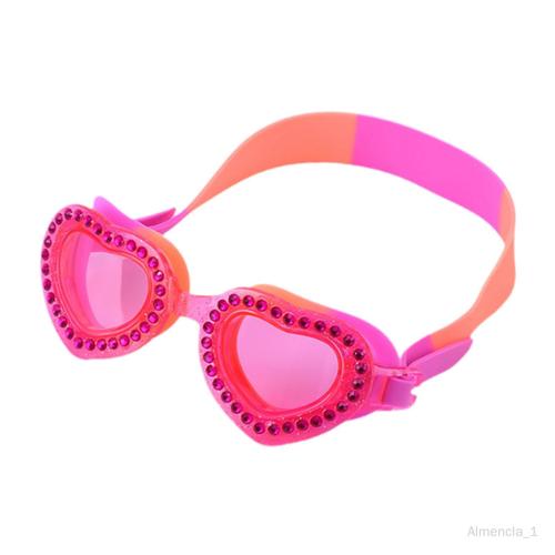 Lunettes De Natation Pour Enfants, Réglables, Anti-Buée, Vue Claire, Pour Coeur Rose