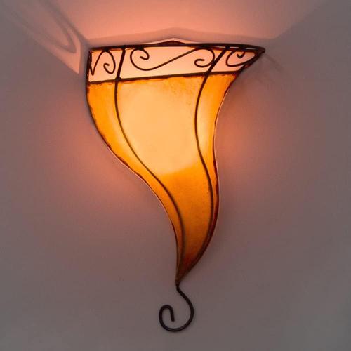 Orange 260263 Applique Murale Orientale Pour Intérieur Ark Orange 35 Cm Lampe En Cuir Lampe Au Henné Maroc Marocain Lampe Vintage Armature En Fer Abat-Jour En Cuir Orient Fait Main