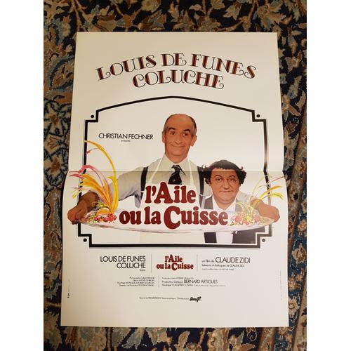 Affiche Cinéma 1976 L'aile Ou La Cuisse Coluche Louis De Funes 40x60