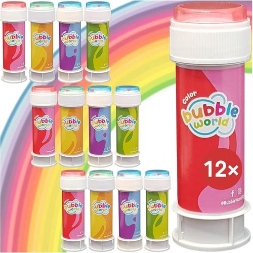 Coleurs Assorties Lot De Bulles De Savon I 60 Ml I Bulles De Savon Avec Jeu De Patience Pour Anniversaire D'enfant, Mariage, Bureau Publicitaire, Soirée Polaire, Uvm I (12)