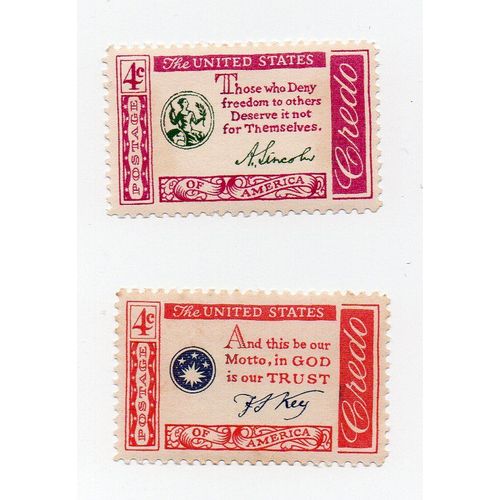 U.S.A- Lot De 2 Timbres Neufs- "American Credo"