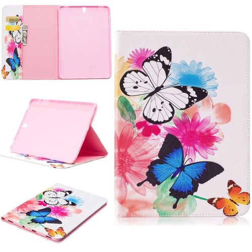 Samsung Galaxy Tab S3 9.7 Coque, Saturcase Beau Motif Pu Cuir Flip Portefeuille Support Porte-Carte Protecteur Coque Housse Étui Pour Samsung Galaxy Tab S3 9.7 Sm-T820 T825 (Bfp-7)