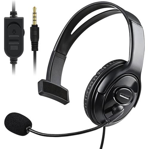 Casque De Jeu Pour Ps5 Ps4, 3.5mm Wired Online Gaming One Ear Headphone With Microphone For Sony Playstation 5 4/Ps4 Pro/Ps4 Slim Controller/N-Switch/Laptop/Smartphone/Office Business