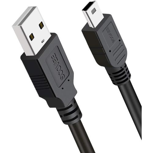 Câble USB pour appareil photo Canon PowerShot/Rebel/EOS/DSLR/ELPH, Sony/Nikon UC-E4 IFC-400PCU Câble de transfert de données Mini USB 0,9 m