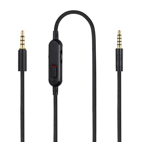 G Pro Cord, Câble De Rechange Amovible Pour Casque De Jeu Logitech G Pro X, Fil En Nylon Tressé De 3,5 Mm Avec Interrupteur De Sourdine En Ligne Et Contrôleur De Volume, 1,8 M De Long