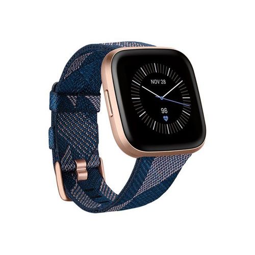 Fitbit Versa 2 Special Edition - Rose Cuivre - Montre Intelligente Avec Bande - Jacquard Tissé - Marine - Bluetooth - 40 G
