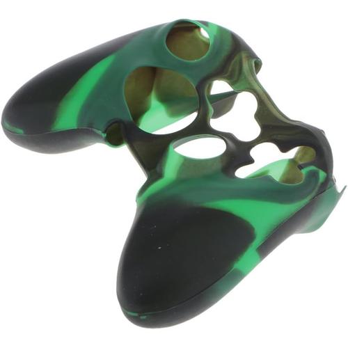 Etui Housse De Protection En Silicone Pour Manette Xbox 360 - Vert Et Noir