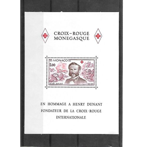 Monaco-N°15 Croix Rouge Monégasque . 150° Anniversaire De La Naissance D'henri Dunant-Photo Contractuelle