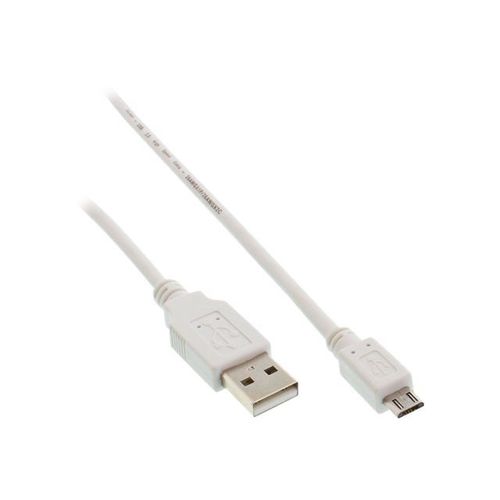 InLine - Câble USB - Micro-USB de type B (M) pour USB (M) - USB 2.0 - 50 cm - blanc