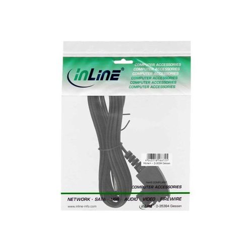InLine - Câble de téléphone - RJ-45 (2 broches) (P) pour TAE-F (P) - 2 m - non blindé - plat - noir