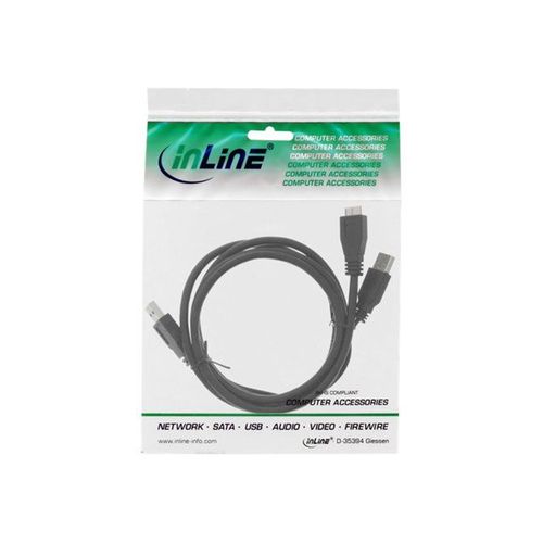 InLine Y-cable - Câble d'alimentation / USB - Micro-USB Type B (M) pour USB (alimentation uniquement), USB type A (P) - 1.5 m - noir