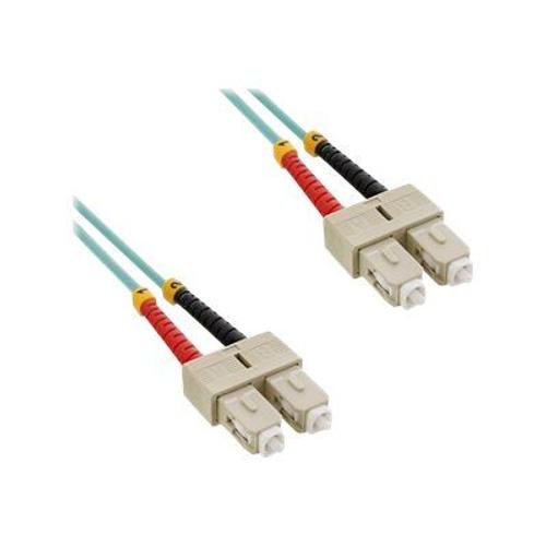 InLine - Cordon de raccordement - SC multi-mode (M) pour SC multi-mode (M) - 25 m - fibre optique - duplex - 50 / 125 microns - OM3 - sans halogène - turquoise