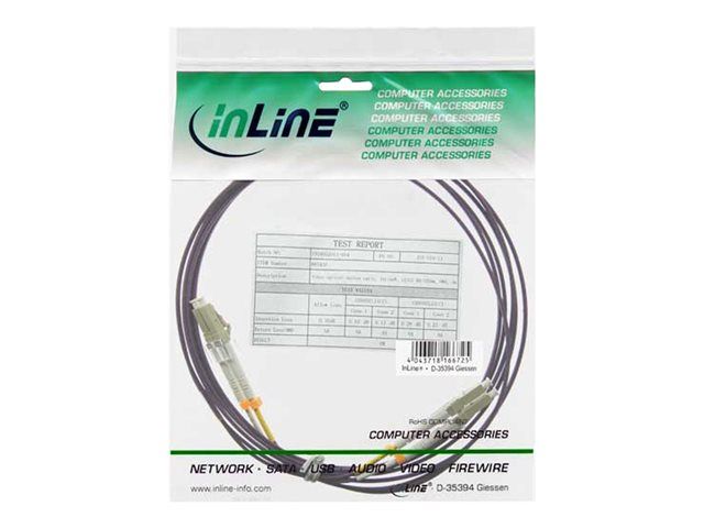 InLine - Cordon de raccordement - SC multi-mode (M) pour SC multi-mode (M) - 50 m - fibre optique - duplex - 50 / 125 microns - OM4 - sans halogène - violet