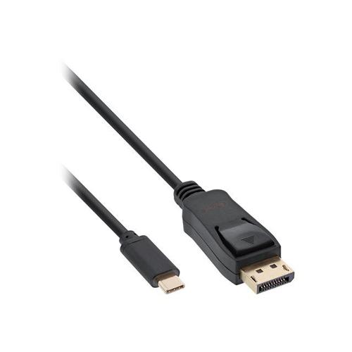 InLine - Câble DisplayPort - 24 pin USB-C (M) pour DisplayPort (M) - USB 3.1 / Thunderbolt 3 / DisplayPort 1.2 - 2 m - support 4K - noir