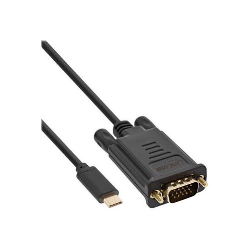 InLine - Câble adaptateur - 24 pin USB-C (M) pour HD-15 (VGA) (M) - USB 3.1 Gen 1 / Thunderbolt 3 / DisplayPort 1.2 - 2 m - noir