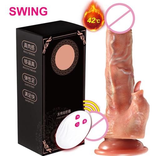 Vibromasseur Télescopique En Silicone Pour Femme, Gros Gode, Jouets Vibrants, Énorme Pénis, Ventouse, Point G, Unis Isseur De Vagin, Grosse Bite, Balançoire Réaliste