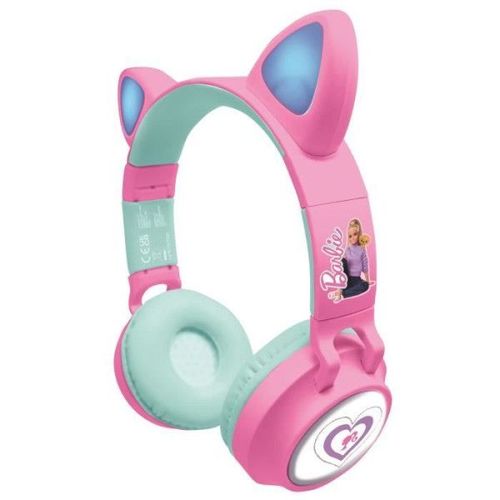 Casque Barbie Sans Fil Rechargeable Lumineux Avec Oreilles De Chat