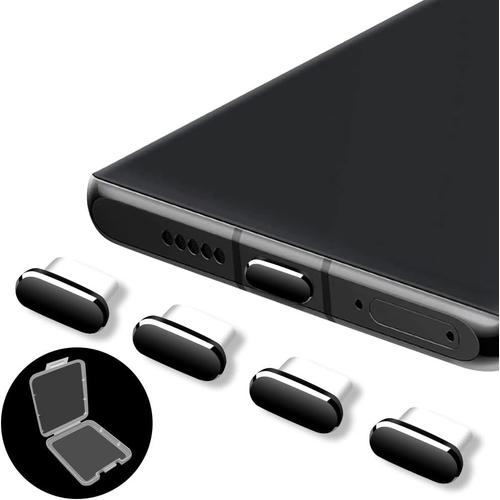 Lot de 4 Bouchons Anti-Poussière USB C Type-C Compatible avec Samsung Galaxy S22/Ultra Redmi Note 10 Pro Nothing Phone 1 Port Cap Protector pour Plupart Téléphones Portables et Tablettes Type-C