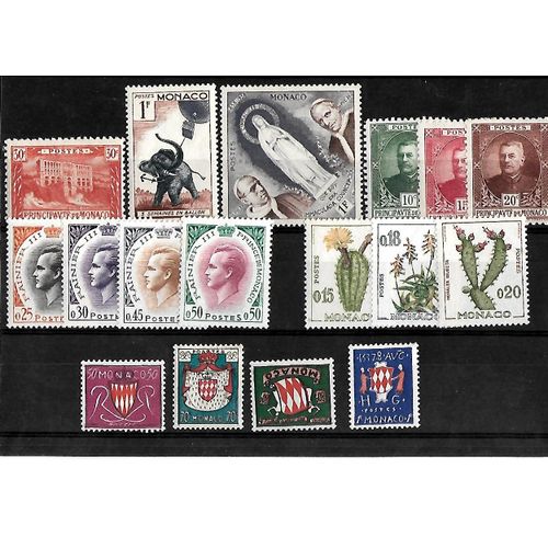 Monaco-Lot De 17 Timbres Neufs**-Photos Contractuelles