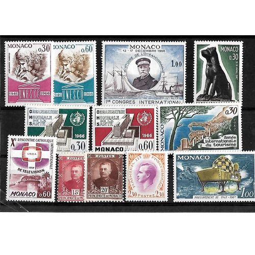 Monaco-Lot De 12 Timbres Neufs**-Photos Contractuelles
