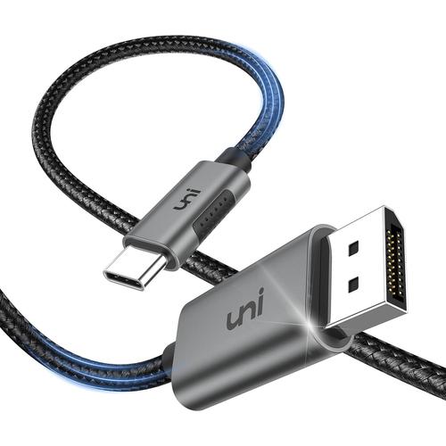 Câble USB C vers DisplayPort (4K@60Hz, 2K@144Hz) Câble USB Type C Thunderbolt 4 3 vers Display Port Alliage d'aluminium pour iPhone 15 Pro Max MacBook Pro/Air iMac iPad Pro Surface XPS (1,8m)