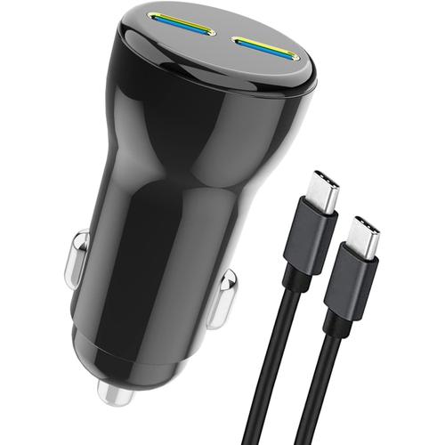 Chargeur Allume Cigare 40w Dual Usb C Pd 3.0 Avec 1m Type C Câble Chargeur Voiture Usb C 20w Compatible Avec Iphone 14 Pro Max 12 11 Pro Xr, Galaxy S22 Plus S21 Ultra A53, Ipad Pro