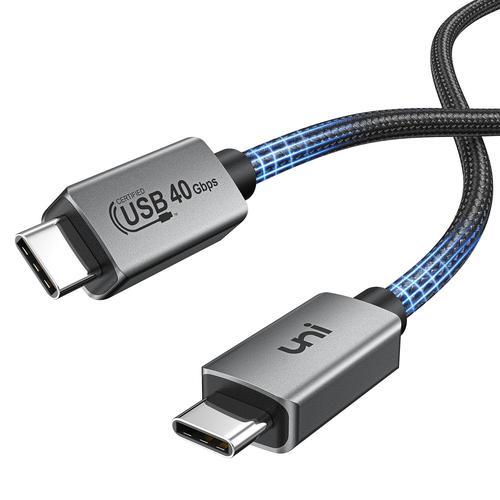 Câble Thunderbolt 4, Câble d'écran USB4 Supporte 8K@60Hz/Transfert de données 40Gbps/Câble charge USB C PD 240W, Compatible avec iPhone 15 Pro Max MacBook iPad Pro iMac Dock SSD eGPU HP (0,9 m)