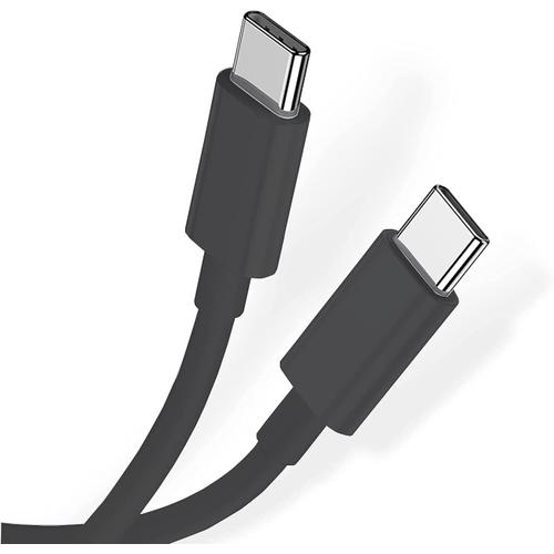 USB-C vers USB-C Câble de charge rapide 5A PVC Matériau Compatible avec Dell XPS12/13/15 Latitude,Venue 8/10 PRO,Vostro14 /15 (0.5m le noir)