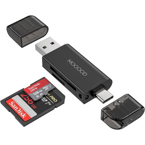 Lecteur de Carte SD Lecteur de Carte mémoire USB C Adaptateur USB 2.0 Micro SD Adaptateur de Lecteur de Carte mémoire à Double connecteur USB 2.0/USB C Supportant SD/Micro SD/SDHC/SDXC/MMC