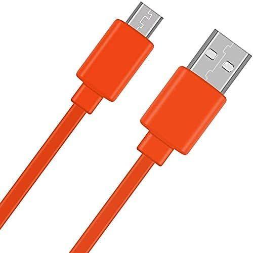 Câble de rechange de chargeur rapide Micro USB Câble plat d'alimentation de charge Compatible avec UE Boom 22AWG Android JBL Flip 2 Flip 3 Flip 4 Haut-parleur 3,3"" (Orange)